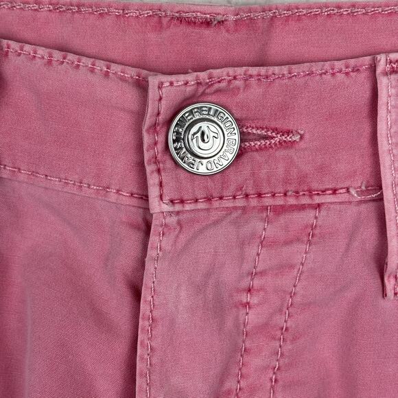 True Religion Pink Cuffed Denim Shorts | Size 28 | Made in USA - Picture 4 of 12